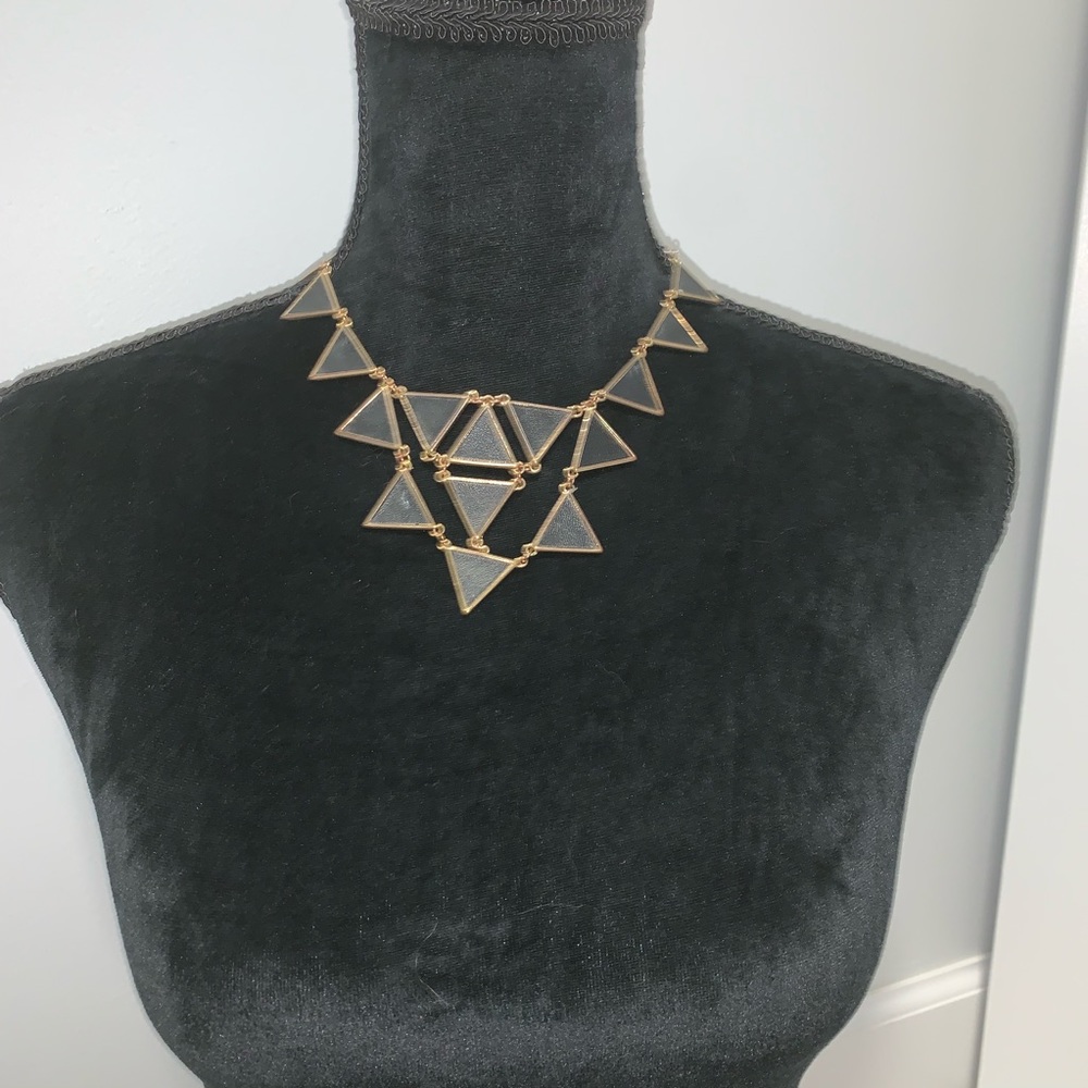 Forever 21  faux leather triangle necklace